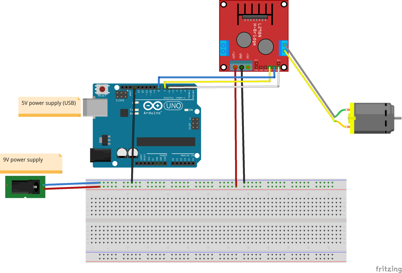 How to control a DC motor with the Arduino Uno and the L298N Dual Motor ...